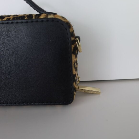 Michael Michael Kors Estelle Micro Trunk Crossbody Leopard Print Tan/ Black - Picture 6 of 14